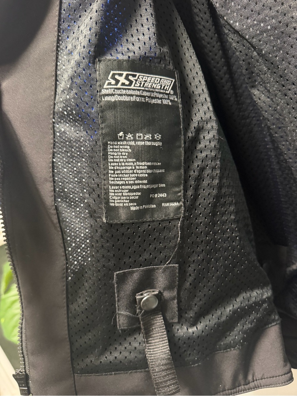 Performance Motorcycle Jacket - Black & Blue Breathable Riding Shell - Picture 3 of 15